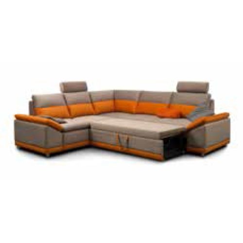 Canapé d’angle convertible design Marcello orange et gris Angle