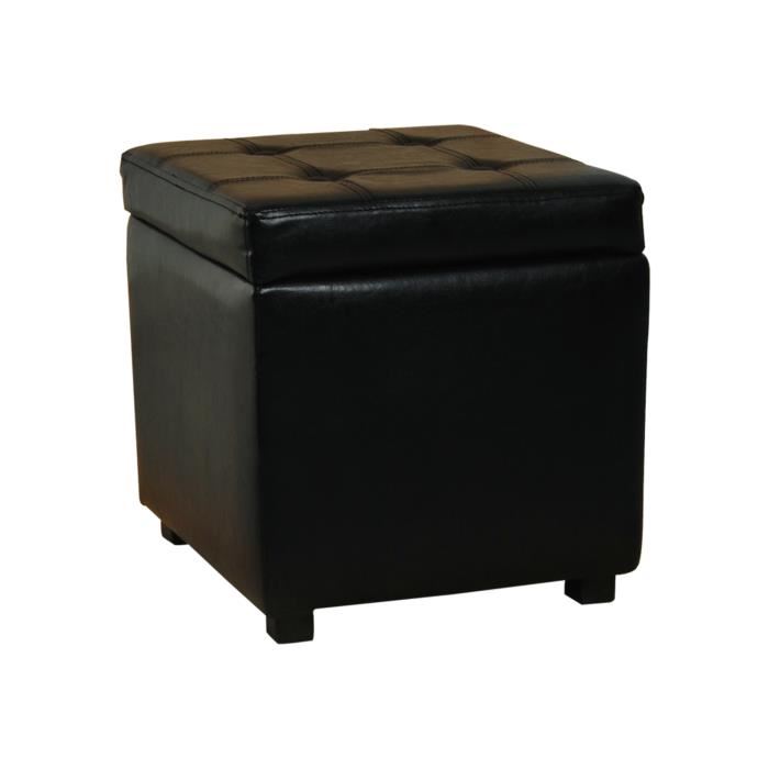 Pouf cube cube coffre de rangement noir Achat / Vente POUF POIRE