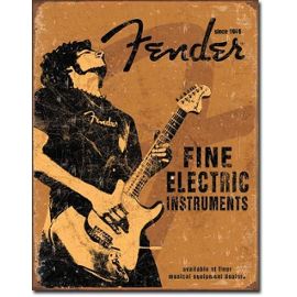 Plaque Métal Publicitaire Guitare Fender Guitariste Achat et vente