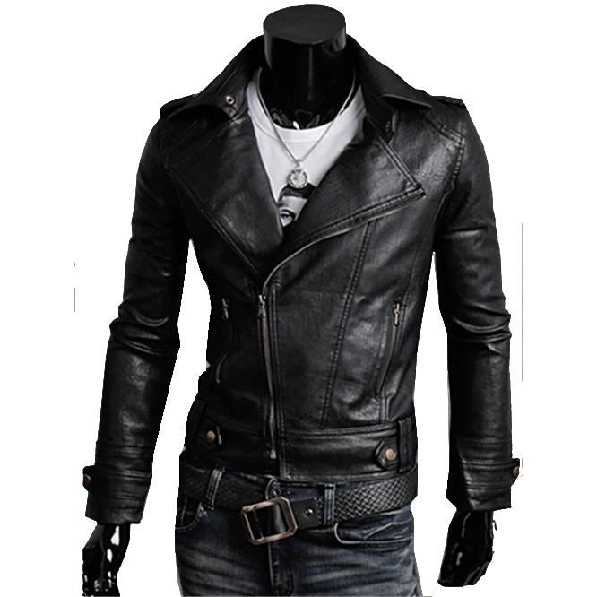 2015 de moto en cuir veste homme blouson cuir Noir Achat / Vente