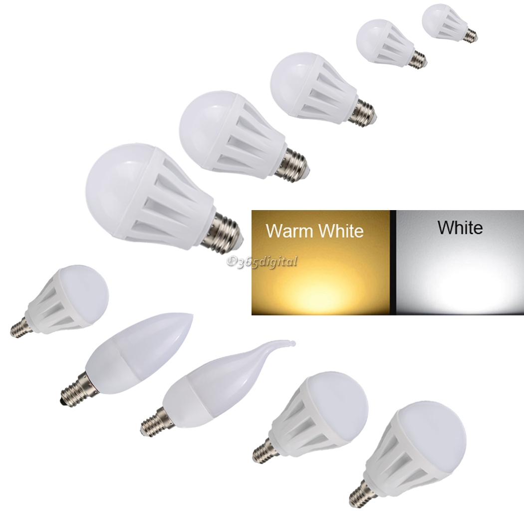 E14 / E27 Light Energy Saving LED ampoule lampe Froid / blanc chaud AC