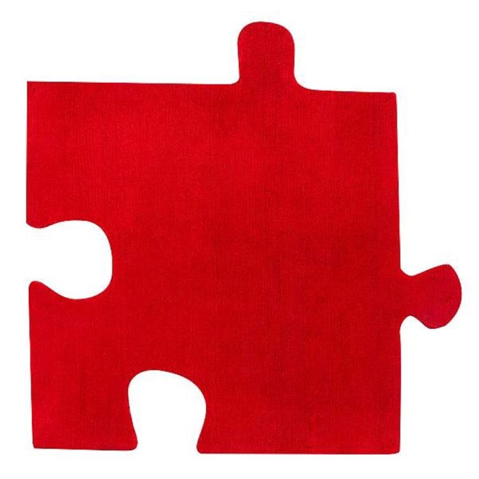Tapis puzzle 70×70 Rouge 100% Acrylique Forme : Carré Coloris