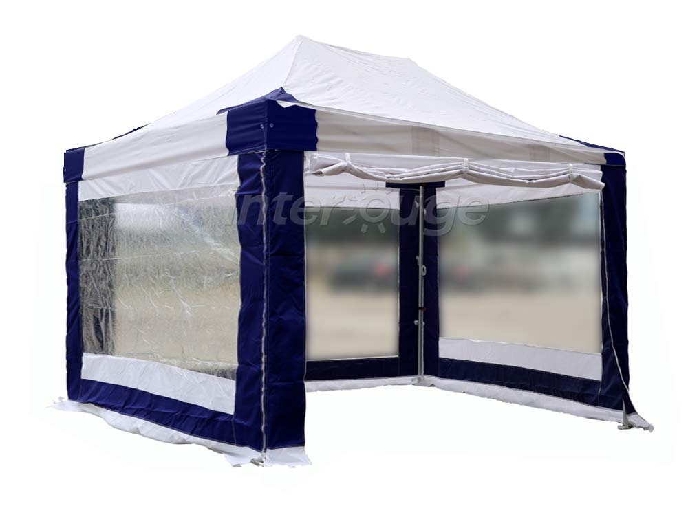 Tente tonnelle pliante pavillon pliable 3×4.5m 4 côtés