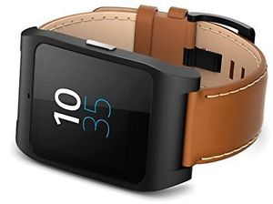Sony Smartwatch 3 Montre connectee avec bracelet brun aspect cuir Cuir