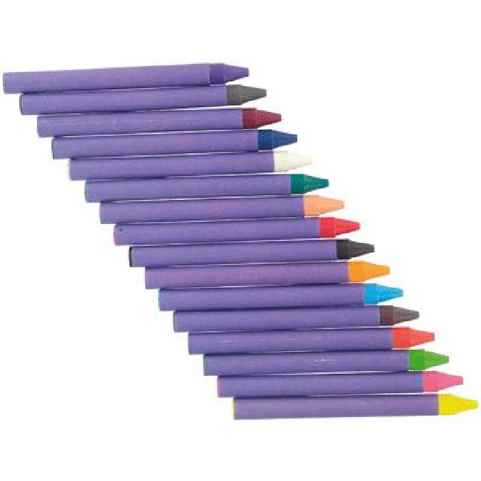 Crayon a la cire 9cm boite de 16 Boîte de 16 crayons à la cire