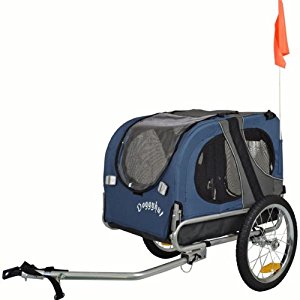 DOGGYHUT Remorque de vélo pour chien BLEU 10115 02: Sports
