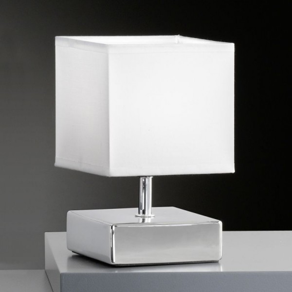 Lampe de table bureau chevet carrée design moderne blanc