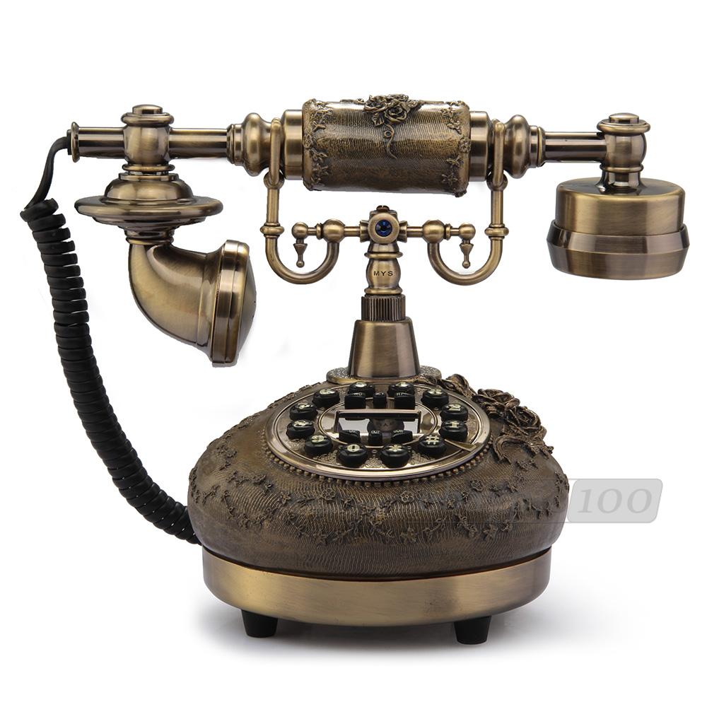 Telephone Fixe Fil Filaire Retro Vintage avec Combine Repondeur Maison