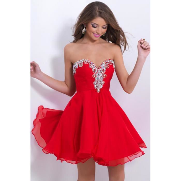 robe rouge de soirée courte femmes robe de bal robe de retour rouge