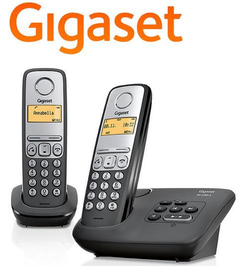 GIGASET Telephone fixe AL230A Duo Noir Sans fil numérique avec