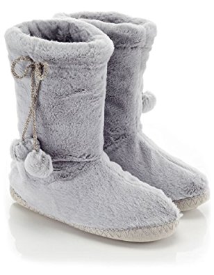 Accessorize Femmes Chaussons montants ultra doux Taille S (Small) Gris