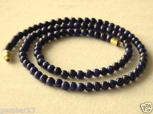 Collier Perles Rondes Bleu Lapis Lazuli 4mm 41cm