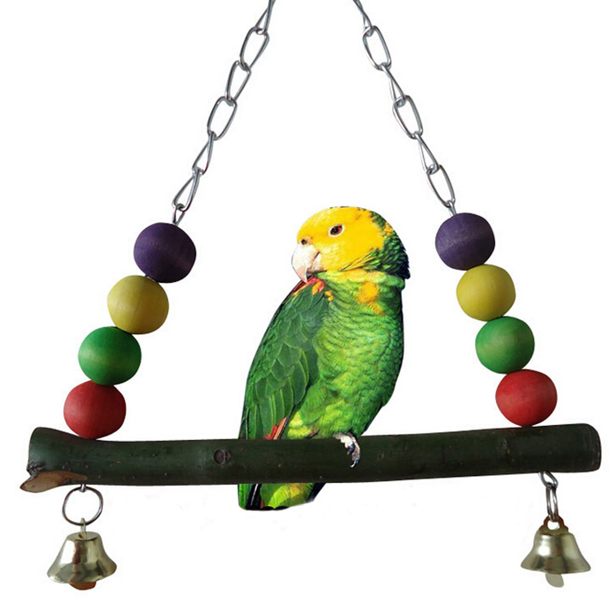 Jouet pour oiseau balançoire suspension échelle bois cage perruche