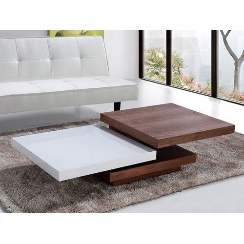 Beliani Table basse table de salon 105×70 cm brun et blanc