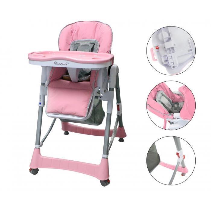 Chaise haute rose règlable pour bébé Rose Achat / Vente chaise