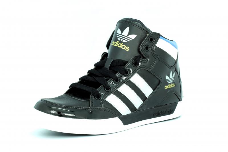 Adidas originals hard court hi noir bleu blanc homme chaussure mode