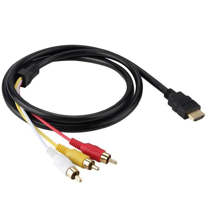 cable hdmi male vers 3rca audio video cable av