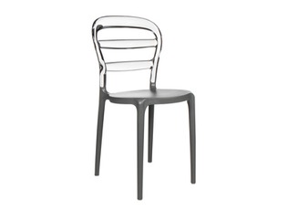 Chaise Chaise polycarbonate bicolore SENSO Gris foncé Transparent