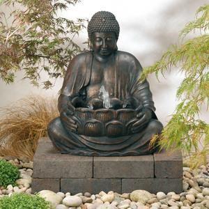 Fontaine solaire Bouddha avec batterie. Achat / Vente fontaine de