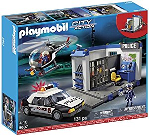 Playmobil City Action 5607 Poste Police Et Hélicoptère
