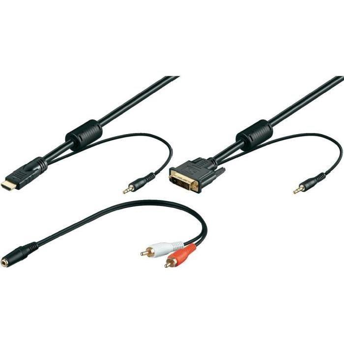 Câble DVI D vers HDMI 3,5mm CONRAD avec câble s? Achat / Vente