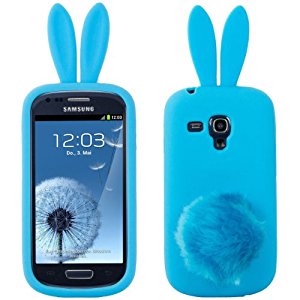 kwmobile® Coque lapin en TPU pour Samsung Galaxy S3 Mini i8190 Bleu