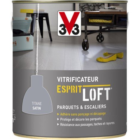 Vitrificateur parquet Esprit Loft, V33, gris béton satin, 2.5L