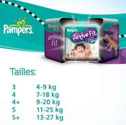 Pampers 81212865 Active Fit Couches Taille 4 Maxi (7 18 Kg