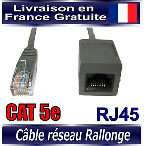 Cat5e Cable Reseau Ethernet RJ45 RALLONGE Male Femelle Longueurs 50cm
