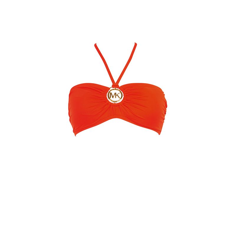 Bikini bandeau tour de cou orange (haut) Michael Kors