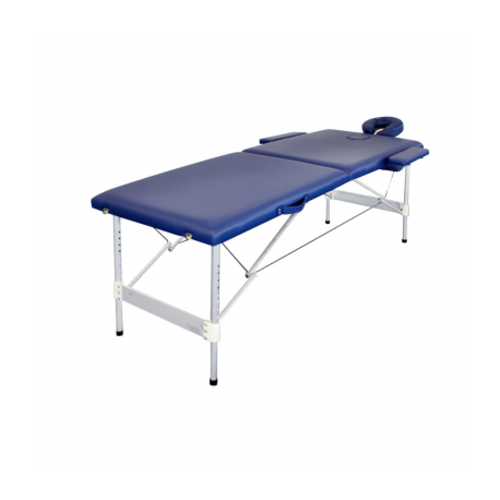 Top prix Superbe Table de Massage Pliante avec 2 Zones en Alu Bleu