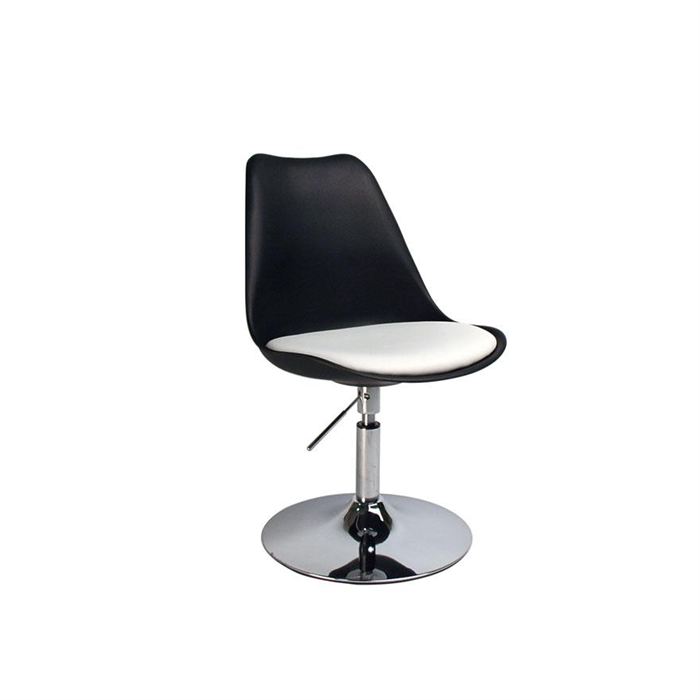 Miliboo Chaise design pivotante noir et blanc STEEVY Cette chaise