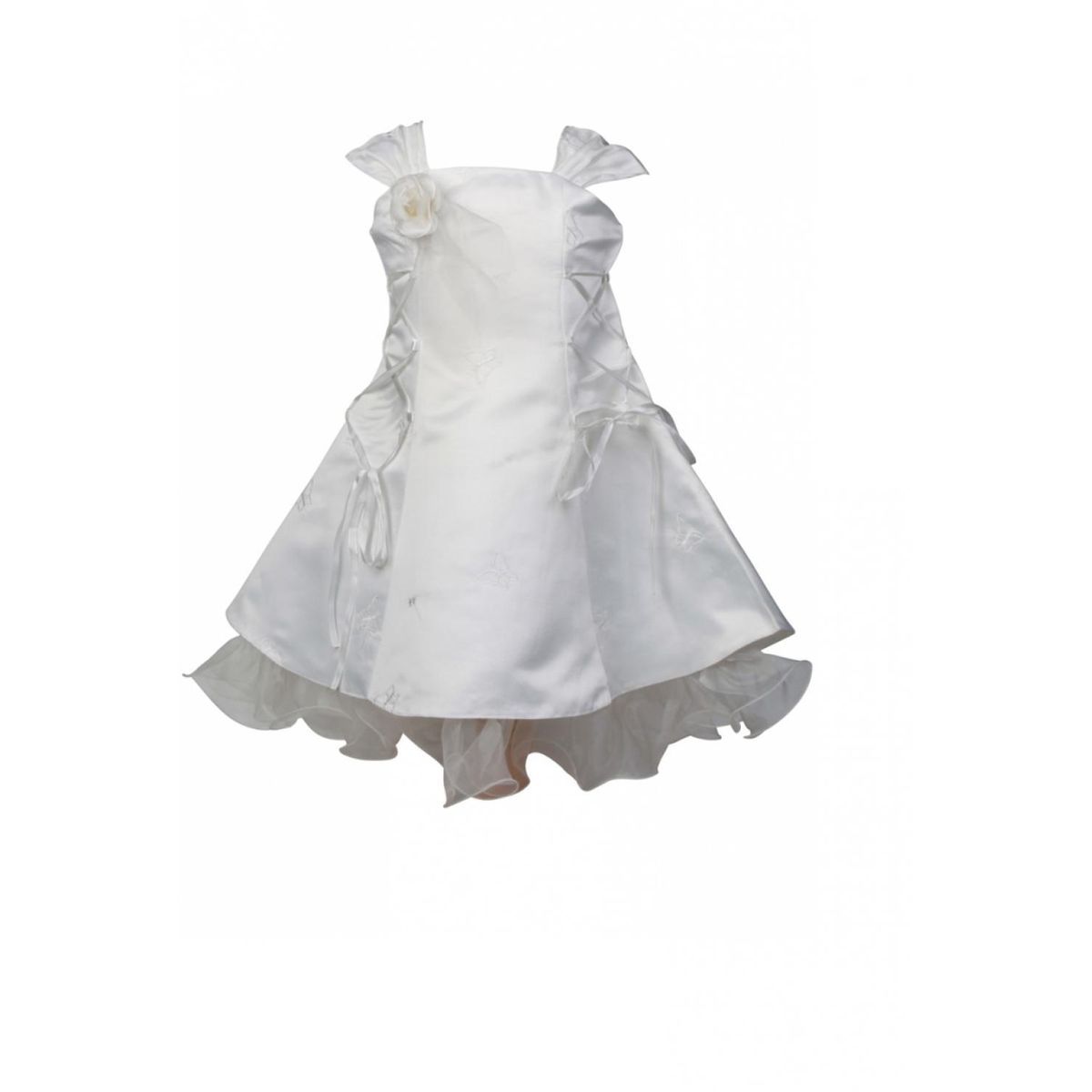 Robe cérémonie bébé fille avec laçage original blanche Dymastyle