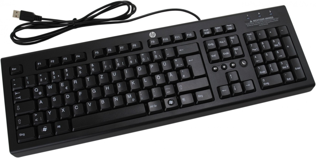 HP Hewlett packard usb Clavier Keyboard 539130 041 Noir allemand