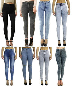 taille haute stretch dechire coupe slim skinny denim jeans taille 4 20