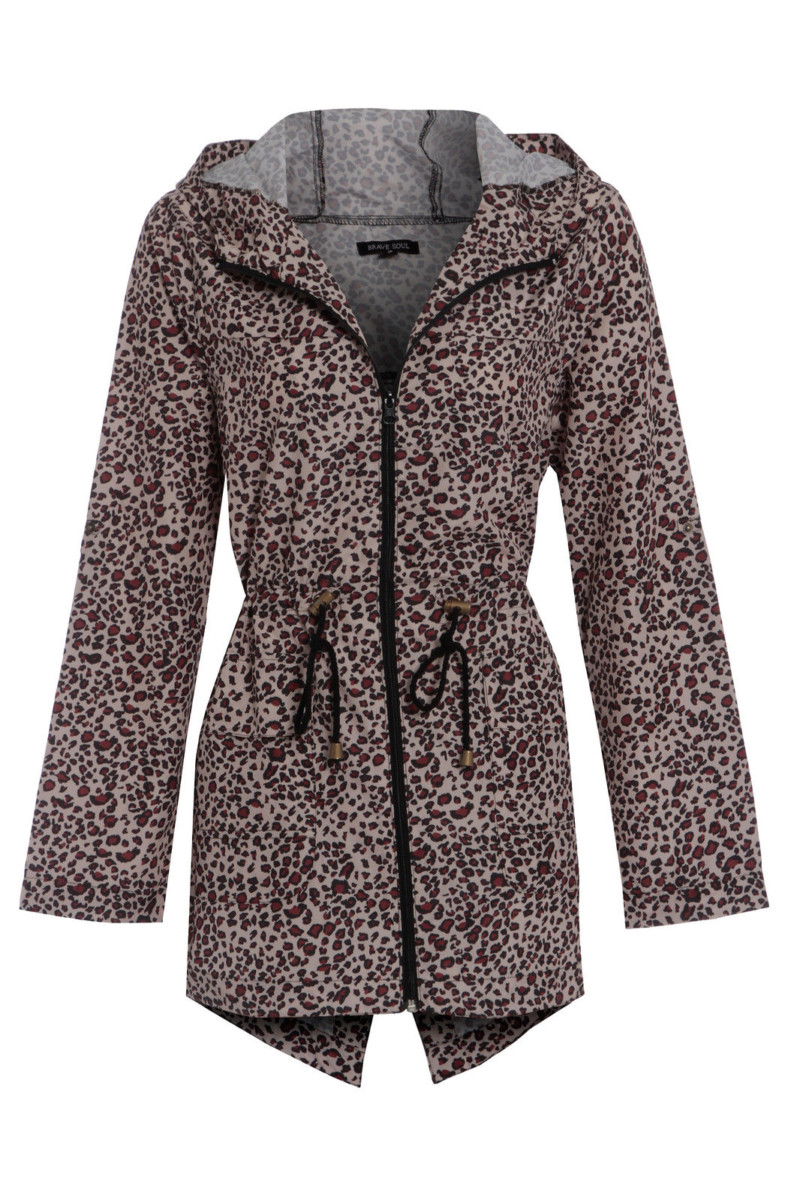 Femmes manteau de pluie mac impermeable imprime leopard veste manteau
