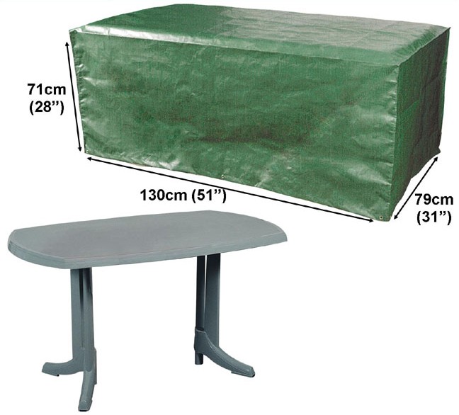 Housse pour table de jardin standard rectangulaire 130cm vert