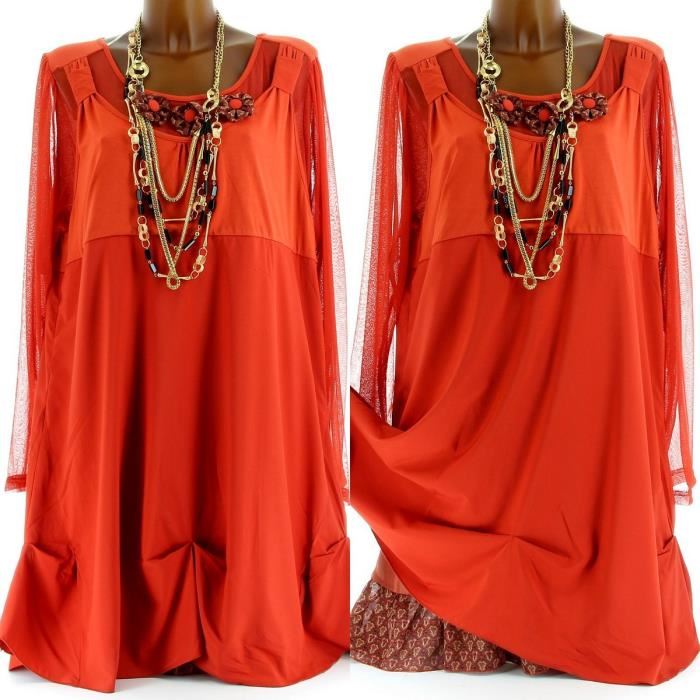 Bohème Chic Volant Orange Achat / Vente robe Robe