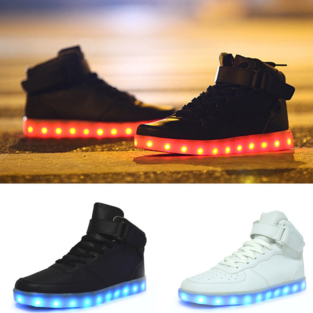 Lover Homme Femmes Couple LED light USB Fluorescence Hip hop Sneaker