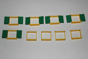 Lego 9 Yellow Windows 10 Green Shutters Classic Vintage LOT Collection