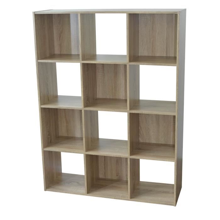 COMPO Cube 12 cases coloris chêne griffé Achat / Vente meuble