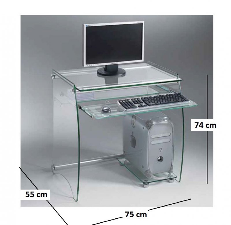 POCKET bureau pour ordinateur en verre