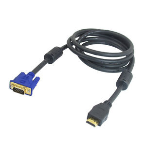 6M 5.2Ft HDMI Type A Male to VGA 15 Pin Male Cable Black for PC TV D9