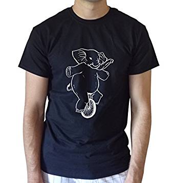 Monocycle T shirt Unisexe Motif éléphant: Vêtements et