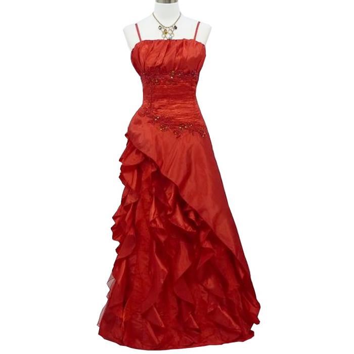 Robe de Soirée à Froufrous rouge Rouge Achat / Vente robe de