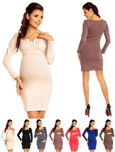 Zeta Ville Fashion Pregnancy Maternity Womens Square Neck Dress 319