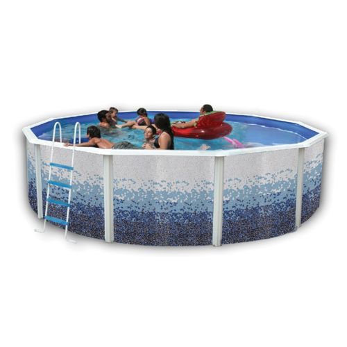 Toi piscine ronde diam 350 à 640cm avec décor Mosaïque, 640 cm