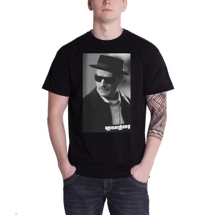Breaking Bad Heisenberg officiel Homme nouveau Noir T Shirt Noir