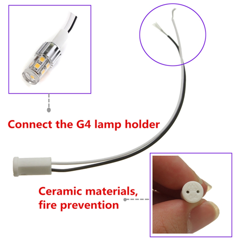 Douille Culot LED Ampoule halogène G4 Base Câble Adaptateur Socket