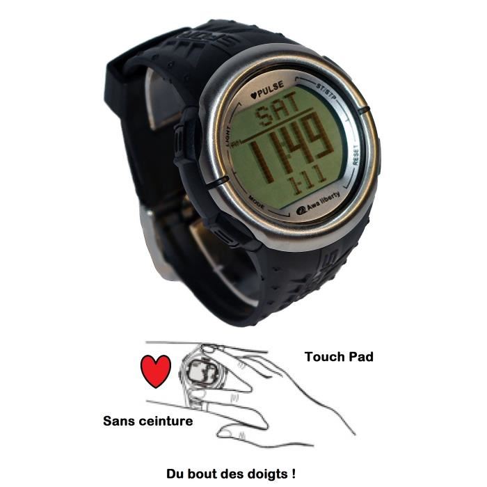 montre podometre cardio frequence touch pad
